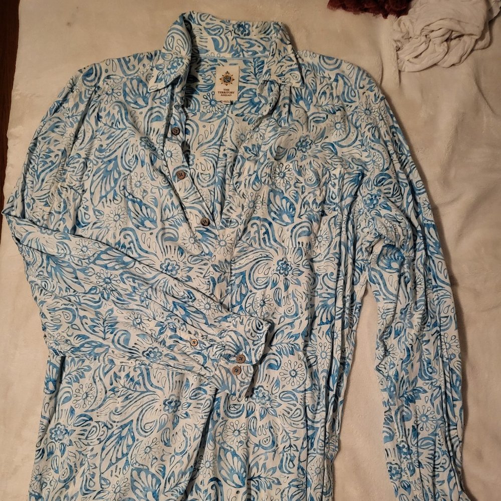 The Territory Ahead - Fakarava Batik Popover Seabreeze Medium Tall